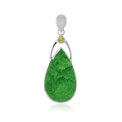 Pendentif en argent et Uvarovite (Bali Barong)