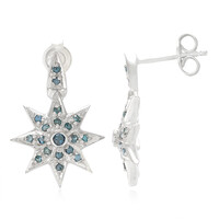 Boucles d'oreilles en argent et Diamant fantaisie