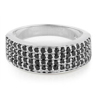 Bague en argent et Spinelle noir