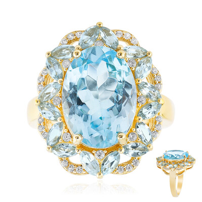 Bague en argent et Topaze bleu ciel