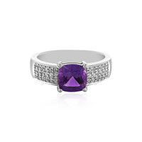 Bague pour homme en argent et Améthyste d'Uruguay