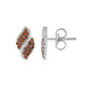 Boucles d'oreilles en argent et Zircon champagne