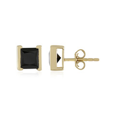 Boucles d'oreilles en argent et Spinelle noir
