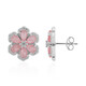 Boucles d'oreilles en argent et Quartz rose pastel
