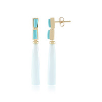 Boucles d'oreilles en argent et Calcédoine d'eau (KM by Juwelo)