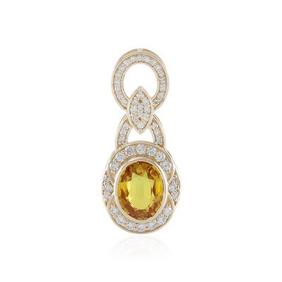 Pendentif en or et Saphir jaune de Ceylan (AMAYANI)