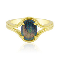 Bague en or et Opale noire de Lightning Ridge (Mark Tremonti)