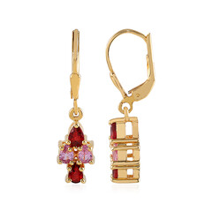 Boucles d'oreilles en argent et Saphir parme