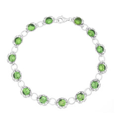 Bracelet en argent et Ambre verte de Colombie