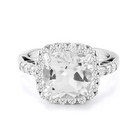Bague en argent et Topaze blanche
