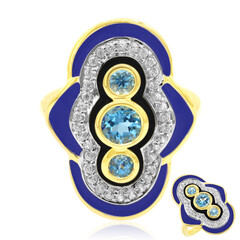 Bague en argent et Topaze bleu Suisse