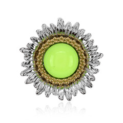 Pendentif en argent et Ambre verte de Colombie