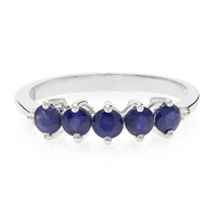 Bague en argent et Saphir bleu de Birmanie