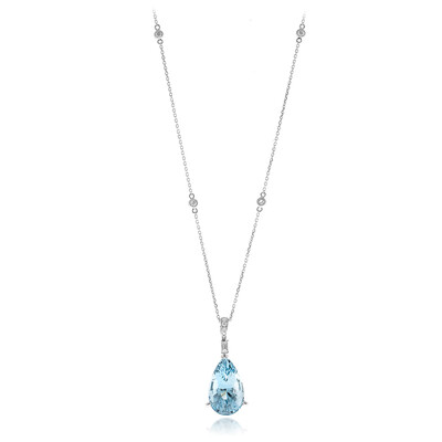 Collier en or et Aigue-Marine du Brésil AAA (AMAYANI)