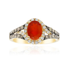 Bague en or et Opale de Feu du Mexique (CIRARI)