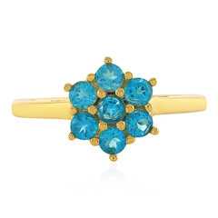 Bague en argent et Apatite bleu néon