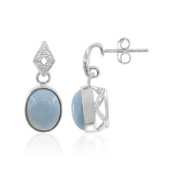 Boucles d'oreilles en argent et Opale bleue de Madagascar