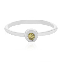 Bague en argent et Diamant jaune