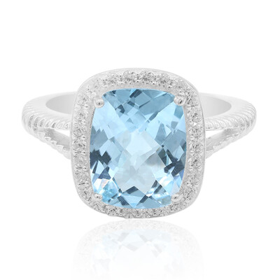 Bague en argent et Topaze bleu ciel