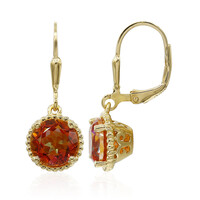 Boucles d'oreilles en argent et Quartz mystique rouge du soir