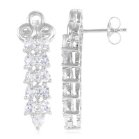Boucles d'oreilles en argent et Pierre de Lune arc-en-ciel