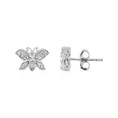 Boucles d'oreilles en argent et Diamant SI1 (I)