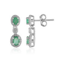 Boucles d'oreilles en argent et Emeraude de Zambie