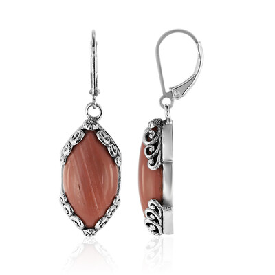 Boucles d'oreilles en argent et Opale rose d'Australie (Art of Nature)