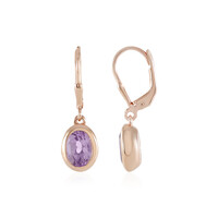 Boucles d'oreilles en argent et Améthyste Rose de France