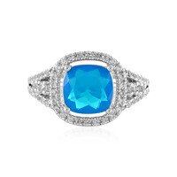 Bague en argent et Opale bleue d'Éthiopie