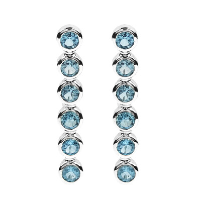 Boucles d'oreilles en argent et Topaze bleue