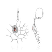 Boucles d'oreilles en argent et Zircon champagne