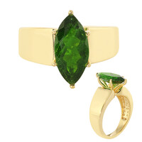 Bague en argent et Diopside de Russie