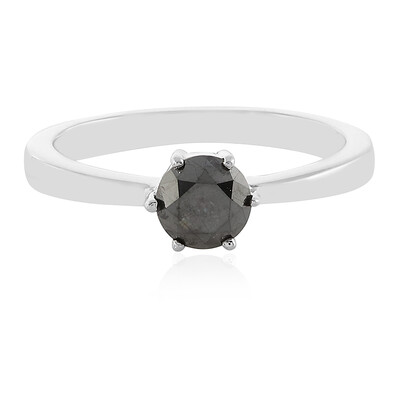 Bague en argent et Diamant noir