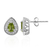 Boucles d'oreilles en argent et Péridot de Birmanie