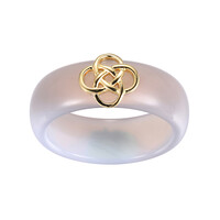 Bague en argent et Agate grise