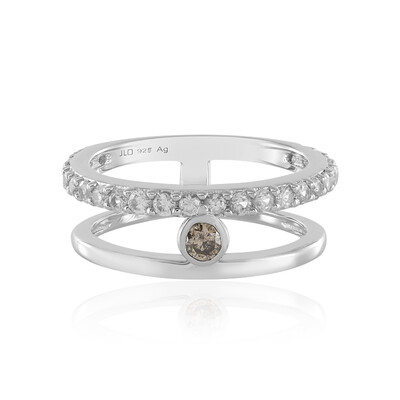 Bague en argent et Diamant champagne I3 (de Melo)