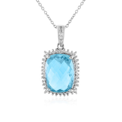 Collier en argent et Topaze bleu ciel