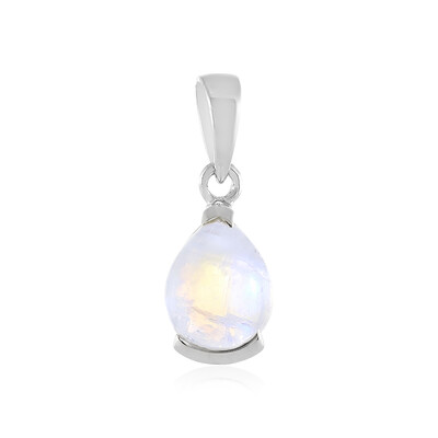 Pendentif en argent et Pierre de Lune arc-en-ciel