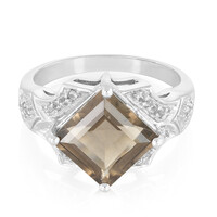 Bague en argent et Quartz fumé
