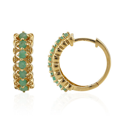 Boucles d'oreilles en argent et Emeraude du Brésil