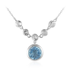 Collier en argent et Topaze bleu ciel
