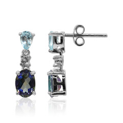 Boucles d'oreilles en argent et Topaze bleue Mystique