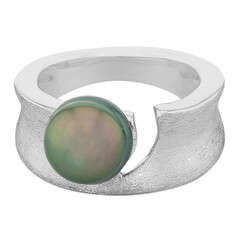 Bague en argent et Perle de culture de Tahiti