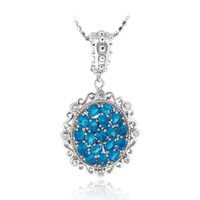 Collier en argent et Apatite bleu néon (Dallas Prince Designs)