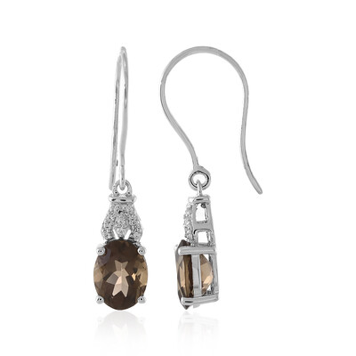 Boucles d'oreilles en argent et Quartz fumé