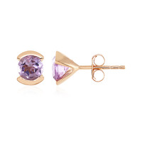 Boucles d'oreilles en argent et Améthyste Rose de France