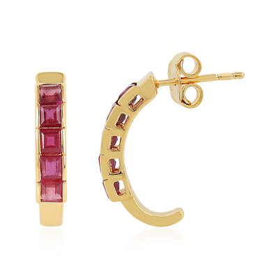 Boucles d'oreilles en argent et Rubis de Madagascar