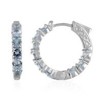 Boucles d'oreilles en argent et Topaze bleu ciel