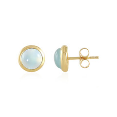 Boucles d'oreilles en argent et Calcédoine bleue